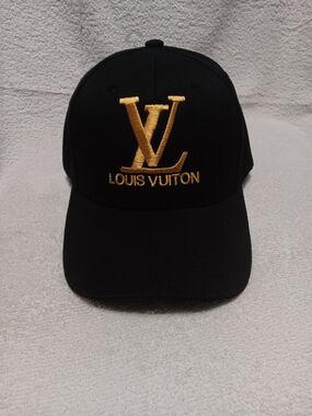 New Luxury Style  Black Cap with Gold LV Embroidery From Bangladesh